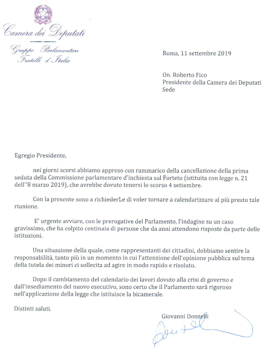 Lettera Fico Forteto
