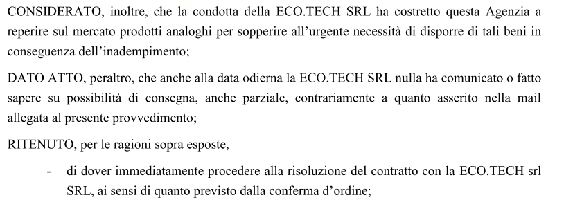 Determina G03411 di revoca affidamento