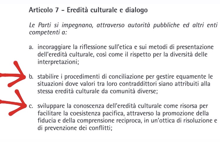 L'articolo 7 della Convenzione di Faro: ecco il trattato che censura il nostro patrimonio