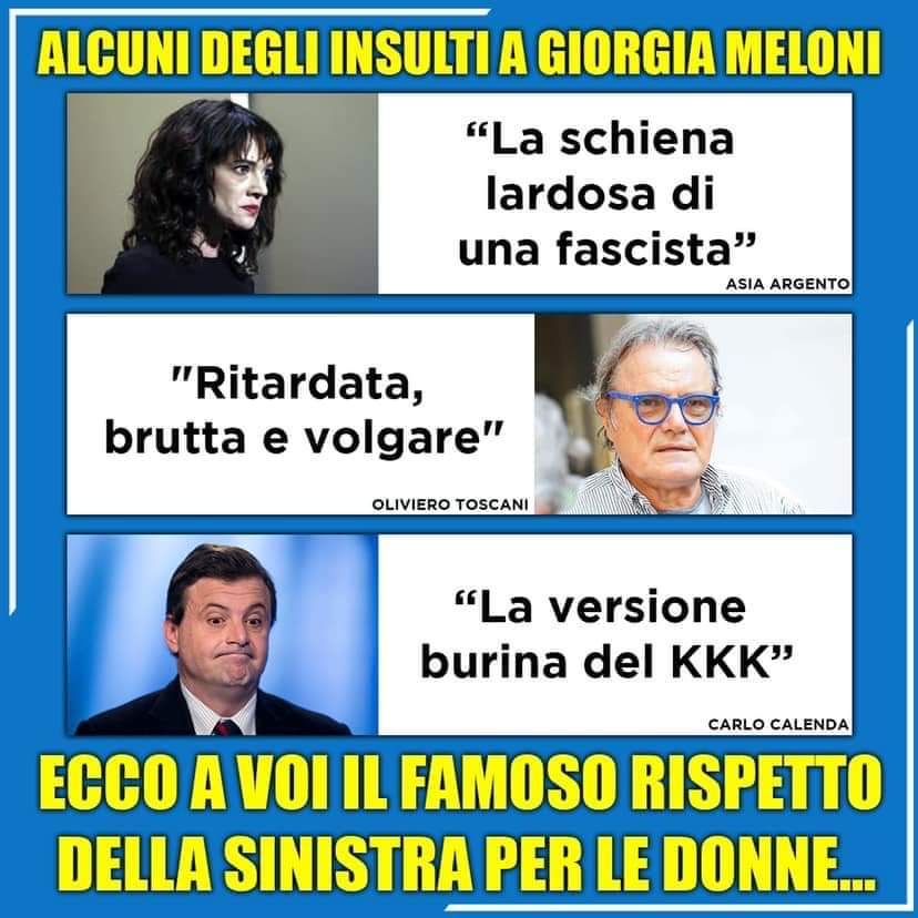 Gli insulti a Giorgia Meloni