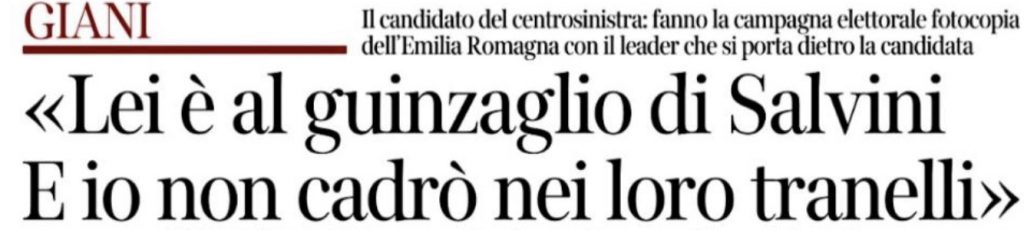 "Ceccardi al guinzaglio": le parole di Giani contro Ceccardi