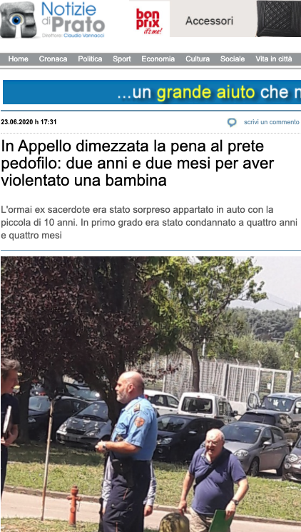 Prete pedofilo