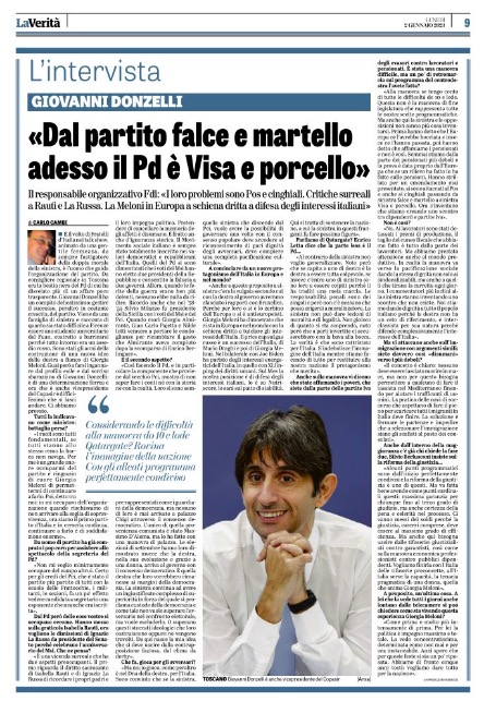 Intervista a La Verità