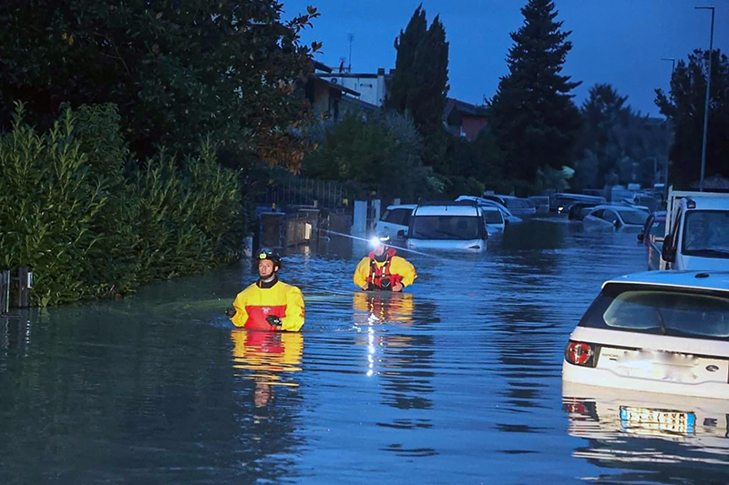 Un'immagine dell'alluvione in Toscana