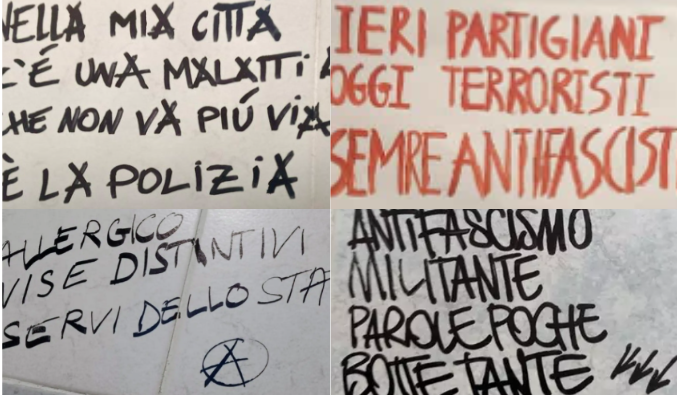 padova scritte polizia